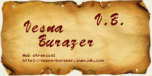 Vesna Burazer vizit kartica